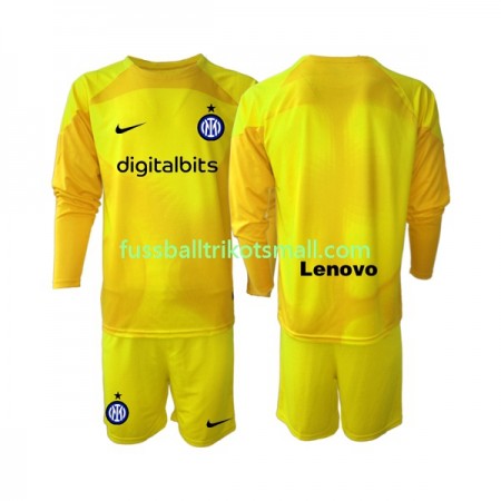 Fußballtrikots Inter Mailand Torwart Kinder 2022-2023 Langarm Auswärts-trikot kaufen